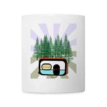 Wohnwagen Campingwagen Bauwagen Naturliebhaber Öko - Tasse - Weiß - Vorne