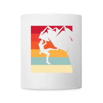 Climbing hero in retro sunset - Mug - white - Front