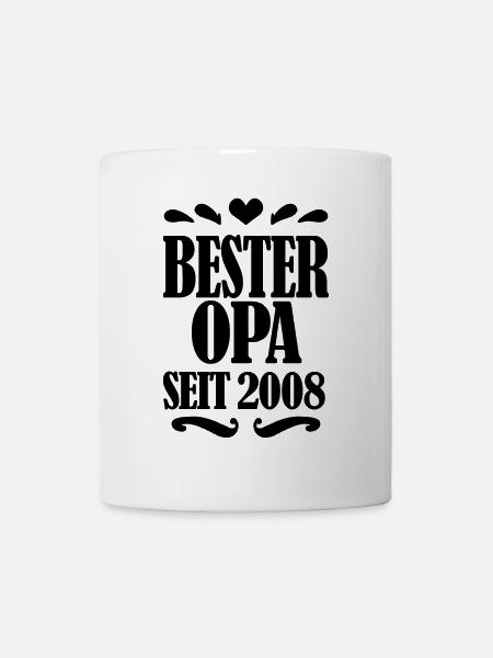 Bester Opa seit 2008 - Geschenk für Opa - Tasse - Weiß