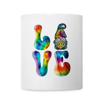 Gnome Love Peace Tie Dye - Tasse - Weiß - Vorne