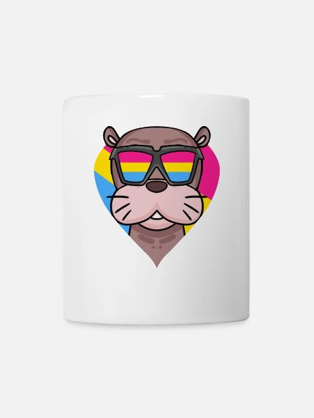 Pansexuel Cadeau Cœur de Lion de Mer - Mug blanc - blanc