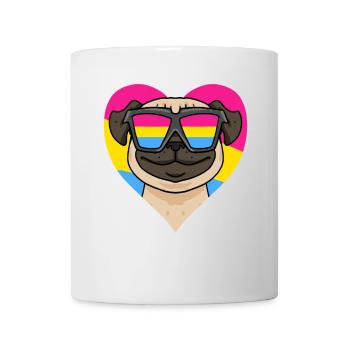 Pansexual Dog Pug Heart Gift - Mug - white - Front