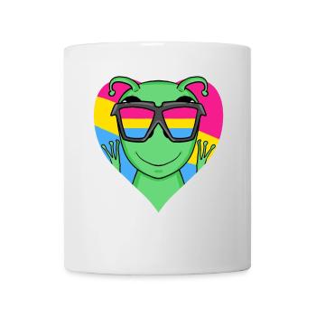 Pansexuell Alien Herz Geschenk - Tasse - Weiß - Vorne