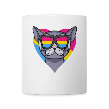 Pansexual Cat British Shorthair Heart Gift - Mug blanc - blanc - Devant