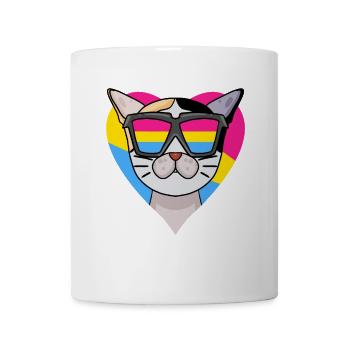 Pansexual Cat Japanese Bobtail Heart Cadeau - Mug blanc - blanc - Devant