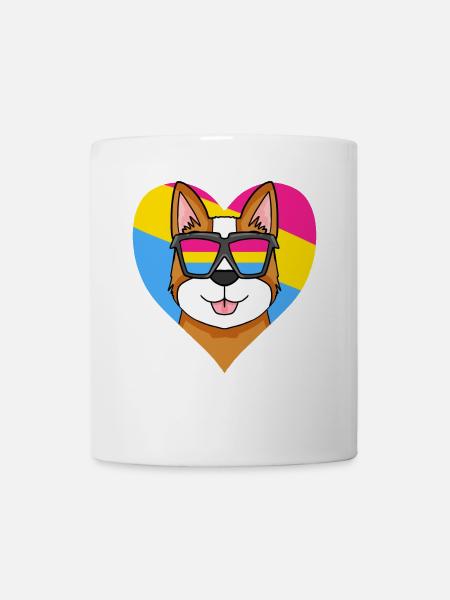 Pansexuel Chien Gallois Corgi Pembroke Coeur Cadeau - Mug blanc - blanc