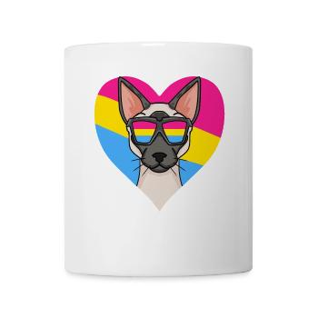 Chat pansexuel Cadeau de cœur siamois - Mug blanc - blanc - Devant