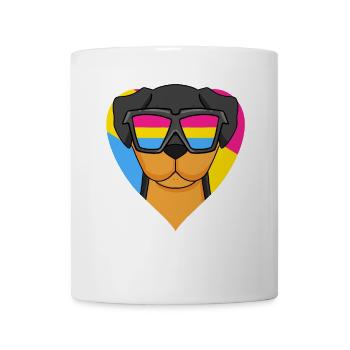 Pansexual Dog Rottweiler Heart Gift - Mug - white - Front