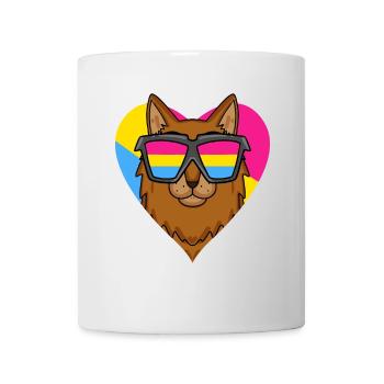 Pansexual Cat Somali Heart Gift - Mug blanc - blanc - Devant