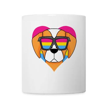 Pansexual Dog Epagneul Breton Heart Gift - Mug - white - Front