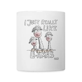 Lama Spruch I Lustiges Lama Trio I Alpaka Design - Tasse - Weiß - Vorne