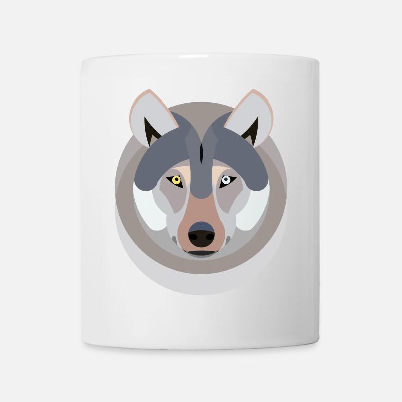 Wolf als Grafik - Tasse - Weiß