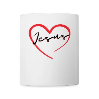 Herz mit Jesus Schriftzug - Tasse - Weiß - Vorne