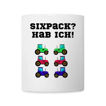 trecker sixpack kinder traktor - Tasse - Weiß - Vorne