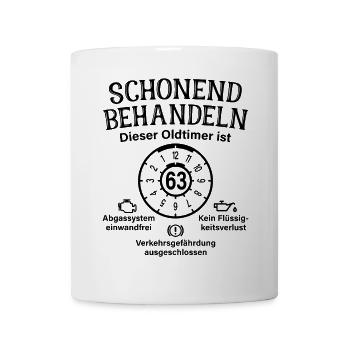 63. Geburtstag Schonend Behandeln Oldtimer Ist 63 - Tasse - Weiß - Vorne