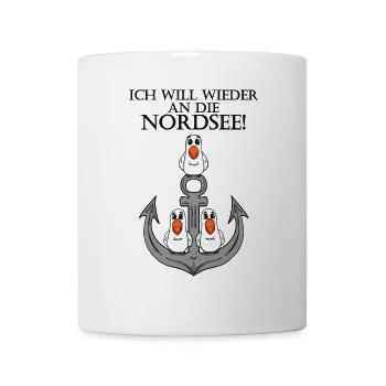 Nordsee Plattdeutsch Spruch Moin - Tasse - Weiß - Vorne