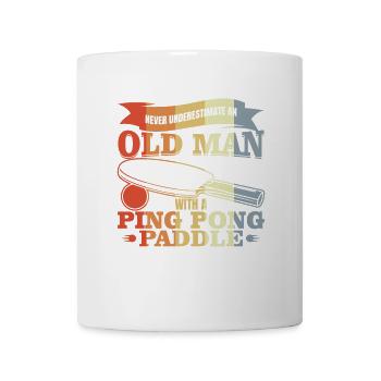 Joueur de tennis de table vieil homme - Mug blanc - blanc - Devant