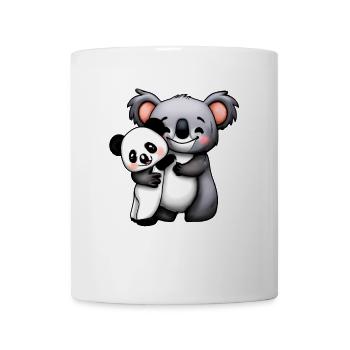 cute koala bear and panda bear squeeze and - Mug - white - Front