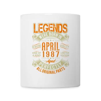 1987 April Geburtstag Legende - Tasse - Weiß - Vorne