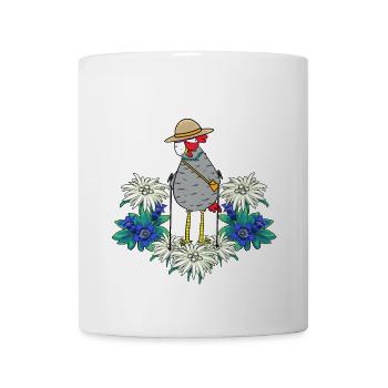 Grandma Chicken Holiday Cross-Country Skiing Trekking Mountains Hiking - Mug - white - Front