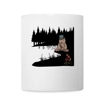 Wilderness Brown Bear Angel Angler Lake Nature Lovers - Mug - white - Front
