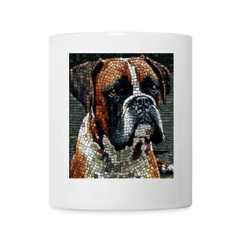Boxer Dog Mosiac - Mug - white - Front