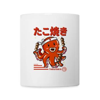 Japon Takoyakis poulpe kanji - Mug blanc - blanc - Devant