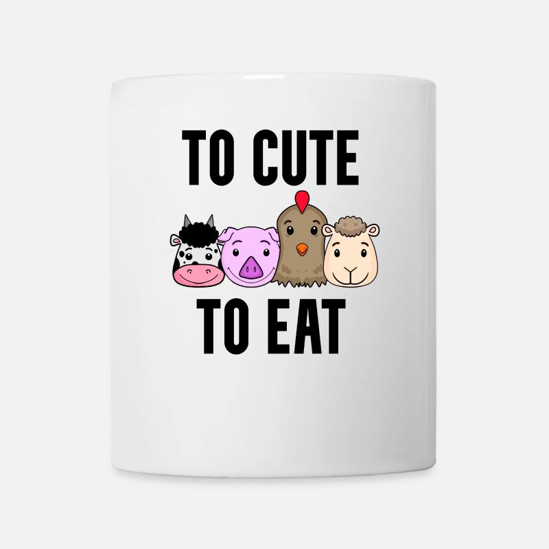 Vegan Cute Animals Régime végétarien - Mug blanc - blanc