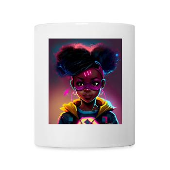 Futuristic heroine with neon power - Mug - white - Front