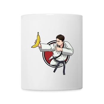 Obst Früchte Banane Karate Kämpfer Judo Kind - Tasse - Weiß - Vorne