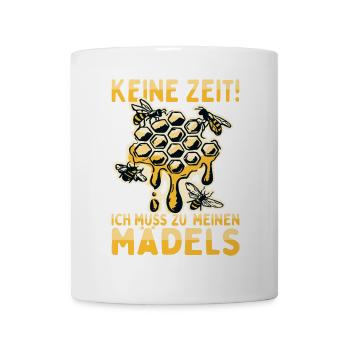 Bienen Keine Zeit Ich Muss Zu Meinen Mädels Imker - Tasse - Weiß - Vorne