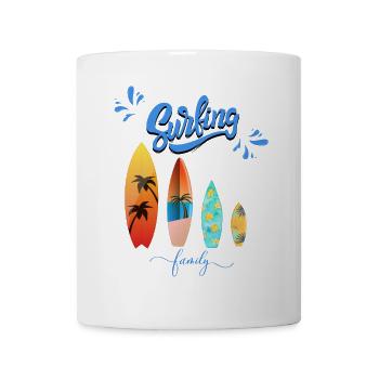 Surfing Family - Vêtements de surf familiaux - Mug blanc - blanc - Devant