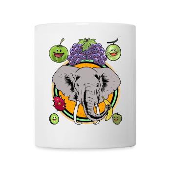Elefant Sommer Obst Früchte Vitamine gesund Kind - Tasse - Weiß - Vorne
