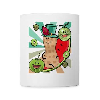 juicy fruit fruit enjoyment peanut vitamins nut - Mug - white - Front