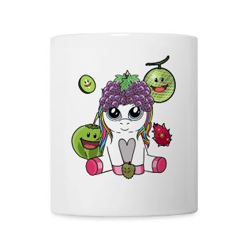 Sommerzeit Einhorn exotisch Obst Früchte Vitamine - Tasse - Weiß - Vorne