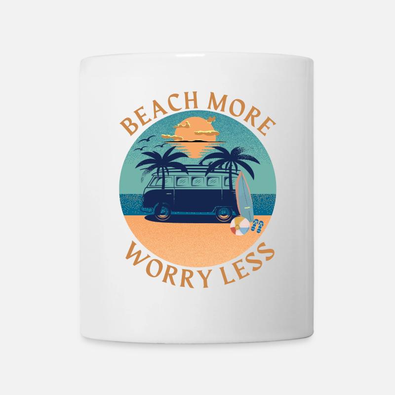Beach More - Worry Less - Travel - Mug - white