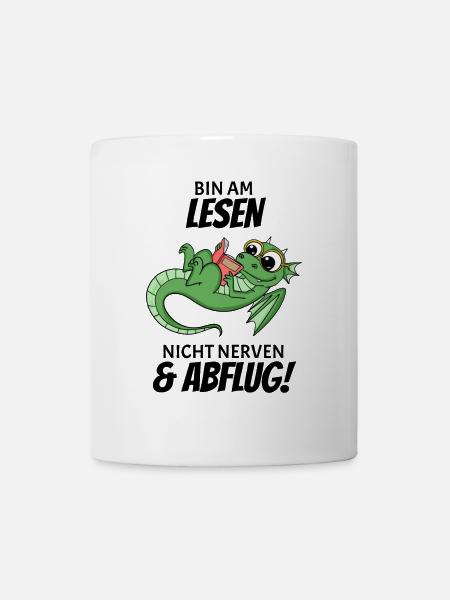 Bücher Drache Drachen - Tasse - Weiß