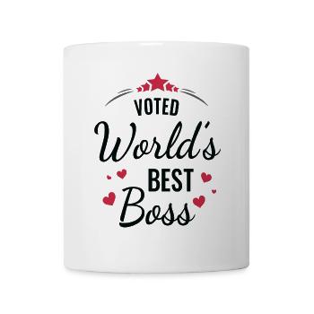 Voted World's Best Bos s Design - Mug - white - Front