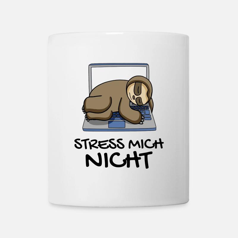 Faultier schlafen Spruch lustig Faul - Tasse - Weiß