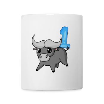 1 Jahre alt - 1. Geburtstag mit Tier Motiv - Tasse - Weiß - Vorne