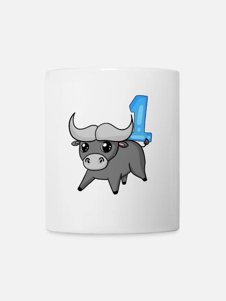 1 Jahre alt - 1. Geburtstag mit Tier Motiv - Tasse - Weiß