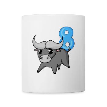8 Jahre alt - 8. Geburtstag mit Tier Motiv - Tasse - Weiß - Vorne