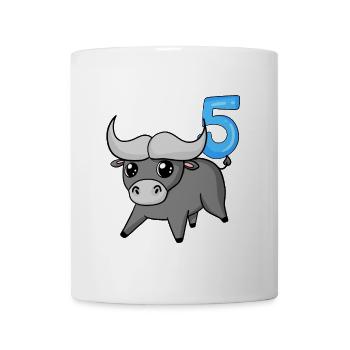 5 Jahre alt - 5. Geburtstag mit Tier Motiv - Tasse - Weiß - Vorne