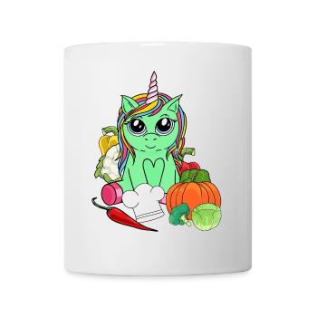 Bio Öko Einhorn Vitamine Gemüse Küche Vegetarisch - Tasse - Weiß - Vorne