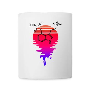 Molécule de psilocybine avec Retro Sunset - Mug blanc - blanc - Devant