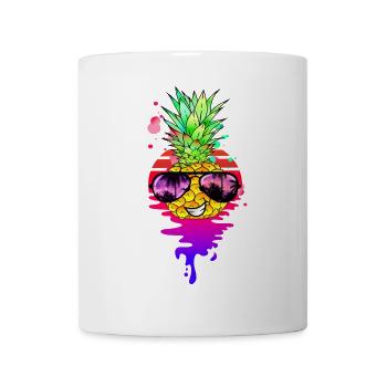 Drôle d’ananas rétro - Mug blanc - blanc - Devant