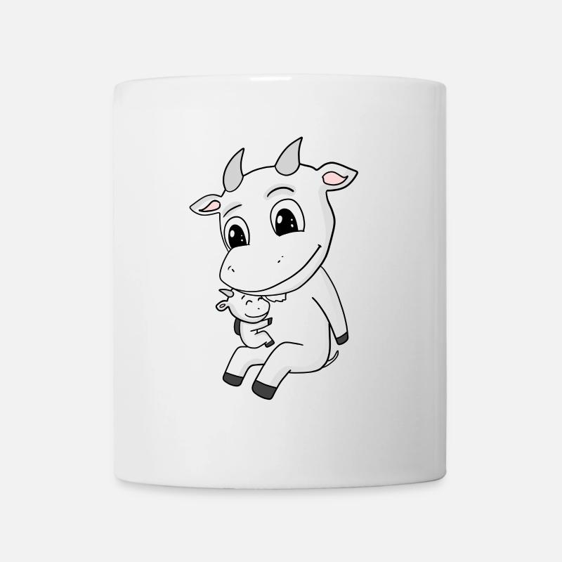 Famille de Chèvre - Chèvre avec Bébé - Motif de Chèvre - Mug blanc - blanc