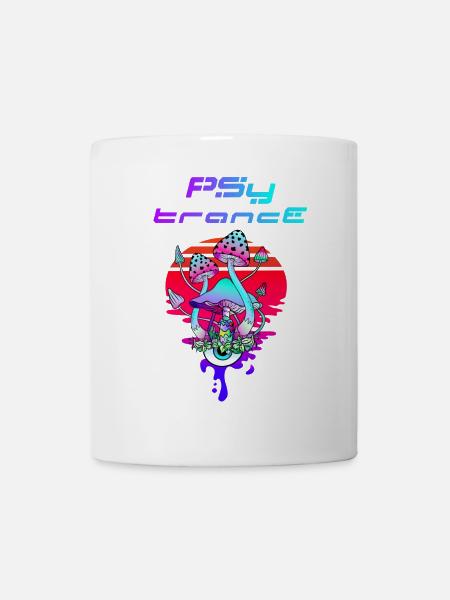 Psytrance Psychedelic Pilz Sunset - Tasse - Weiß