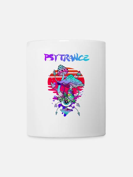 Psytrance Psychedelische Zauberpilze - Tasse - Weiß