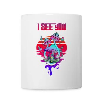 I see you Psychedelic Mushroom Eye - Mug - white - Front